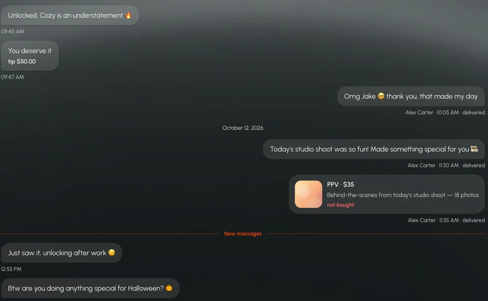 A fan conversation in Leeward Chat
